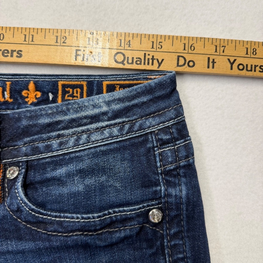 Rock Revival Womens Jessica Skinny Jeans Dark Wash Crystal Flap Pocket 29 Y2K - Picture 9 of 11
